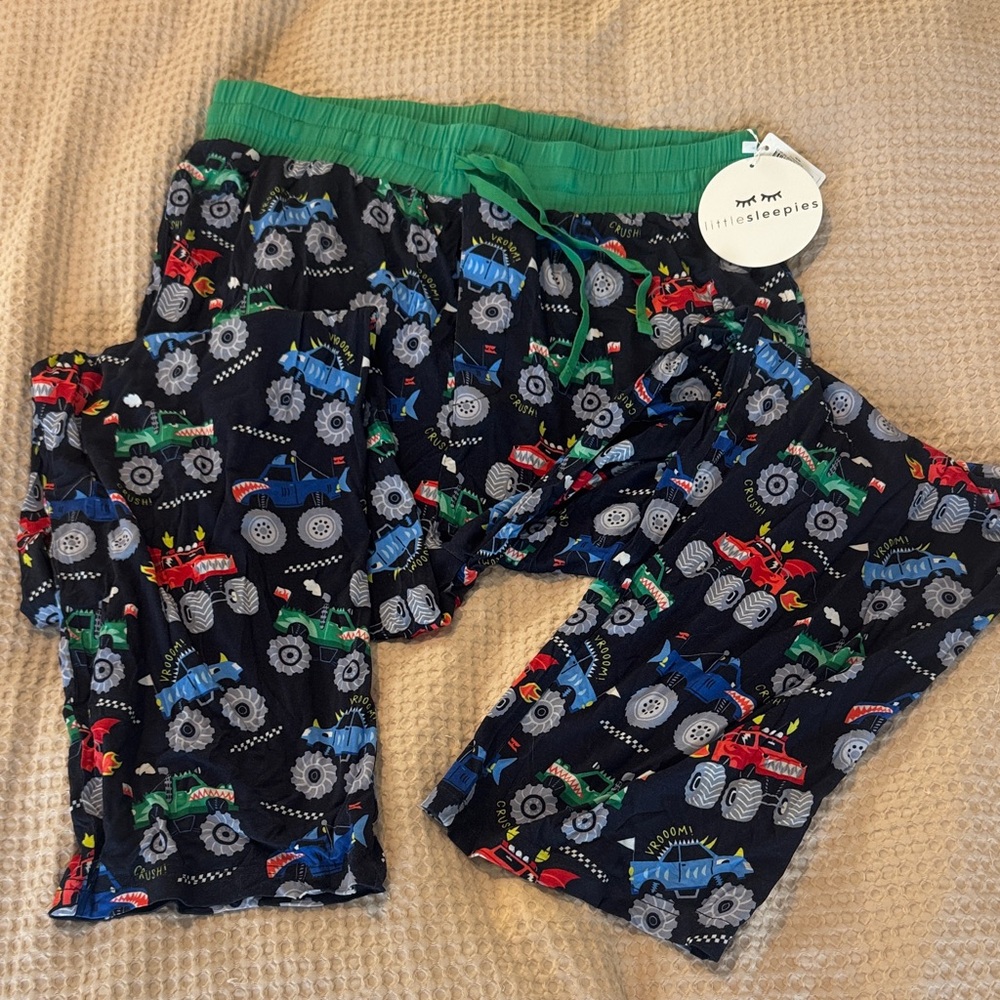 Little Sleepies Men's Large Monster Trucks Pajama Pants NWT